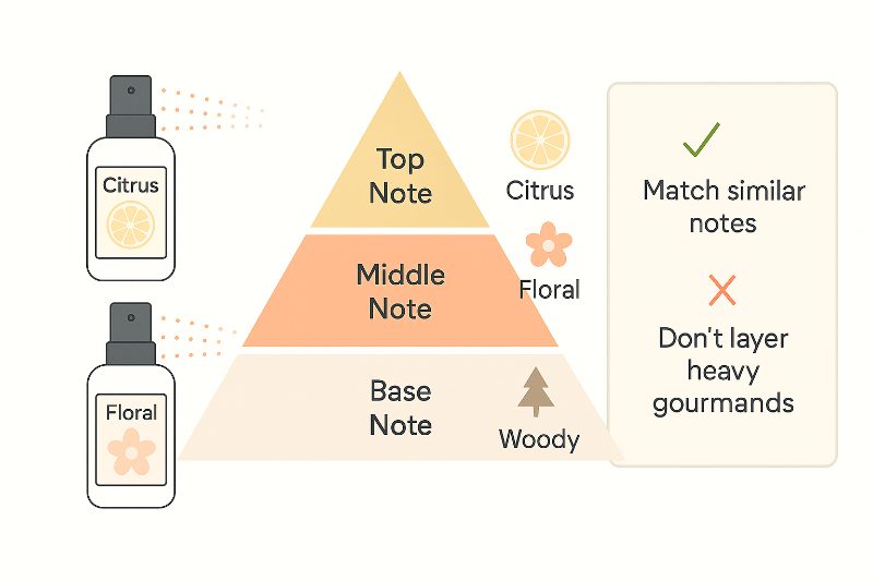향수 레이어링 조합 원칙 - 무거운 향을 먼저, 가벼운 향을 나중에